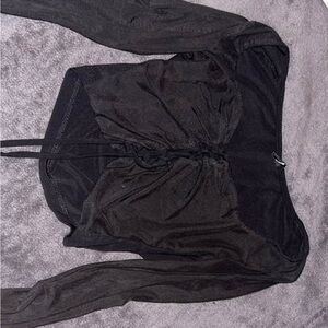 Windsor Black Mesh Crop Top